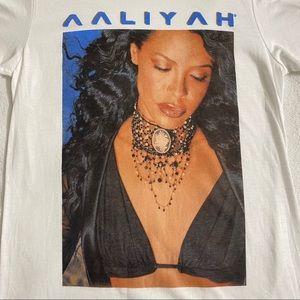 Aaliyah R&B White Graphic T-Shirt size Men’s S RIP